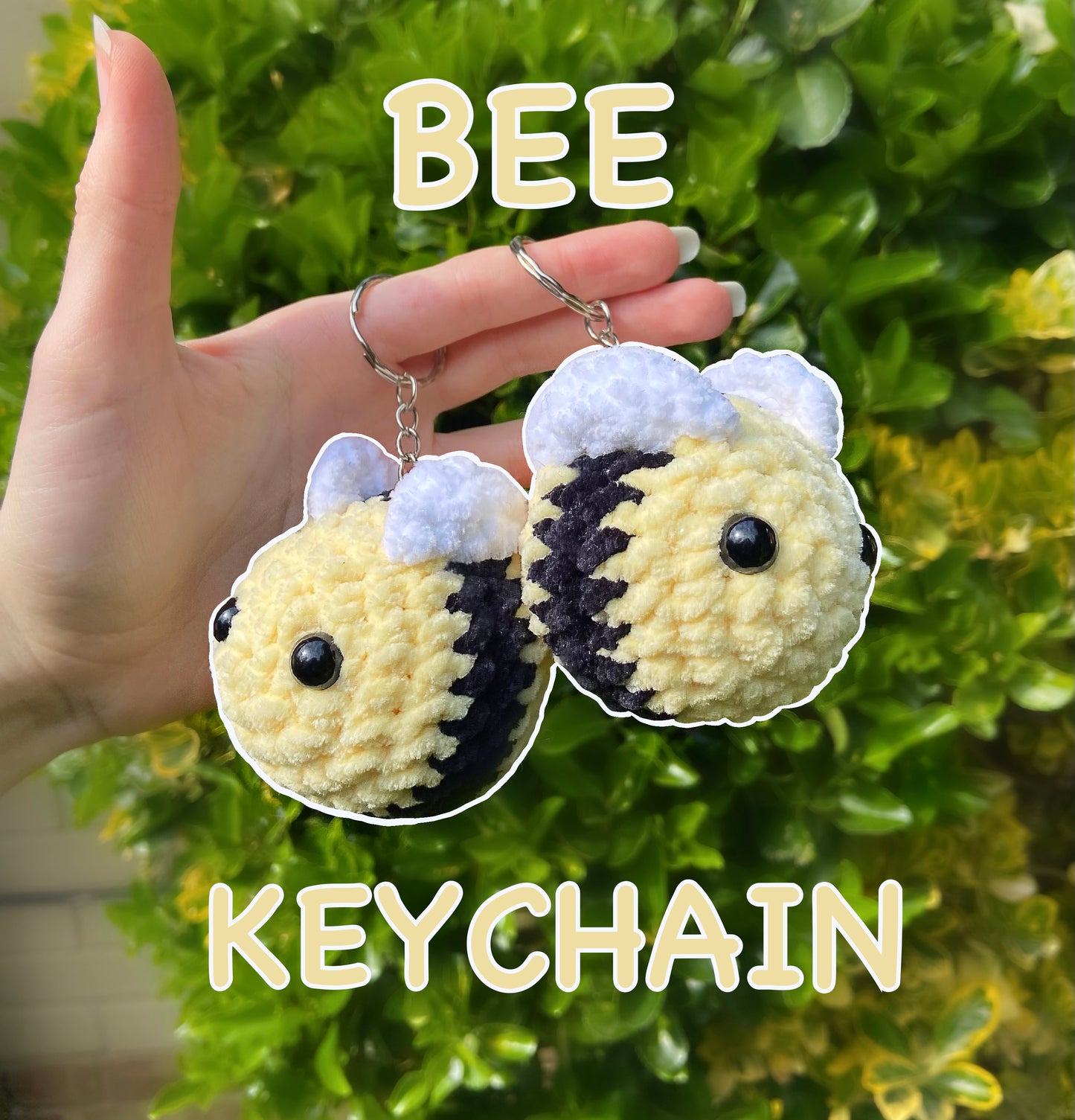 Bee Keychain - Handmade Crocheted Keychain