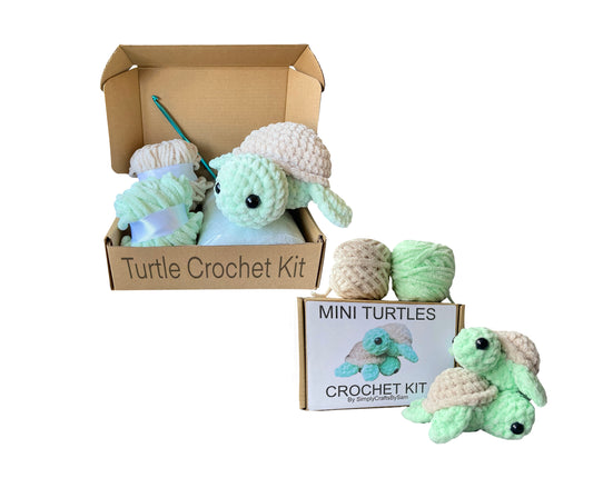 Bundle Pack - Mini and Large Turtle Crochet Kit