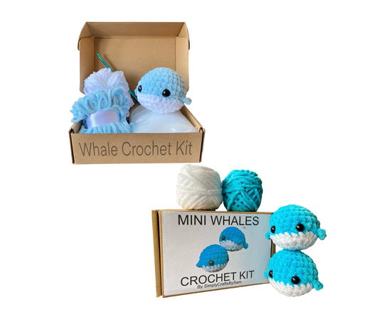 Bundle Pack - Mini and Large Whale Crochet Kit