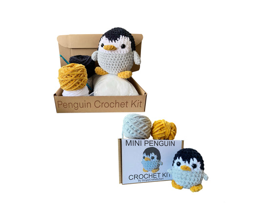 Bundle Pack - Mini and Large Penguin Crochet Kit