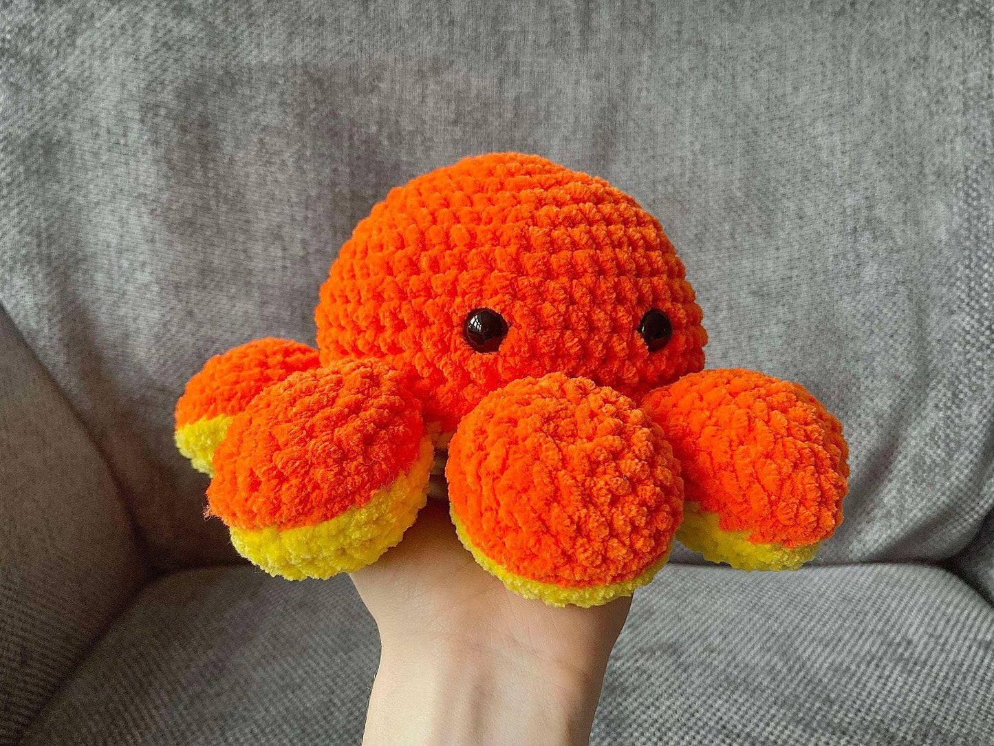 Reversible Octopus Crochet Kit: Bright Yellow / Bright Orange