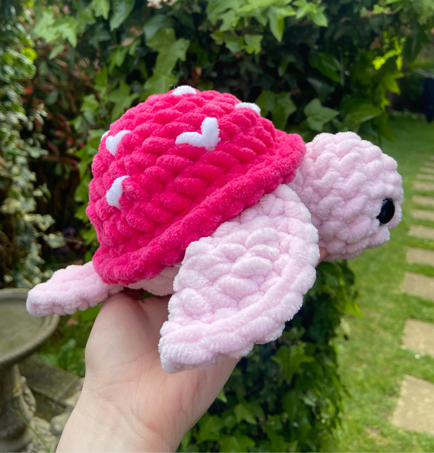 Loveheart Turtle Plushie - Hand Crocheted Plushie