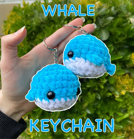 Whale Keychain - Handmade Crocheted Keychain