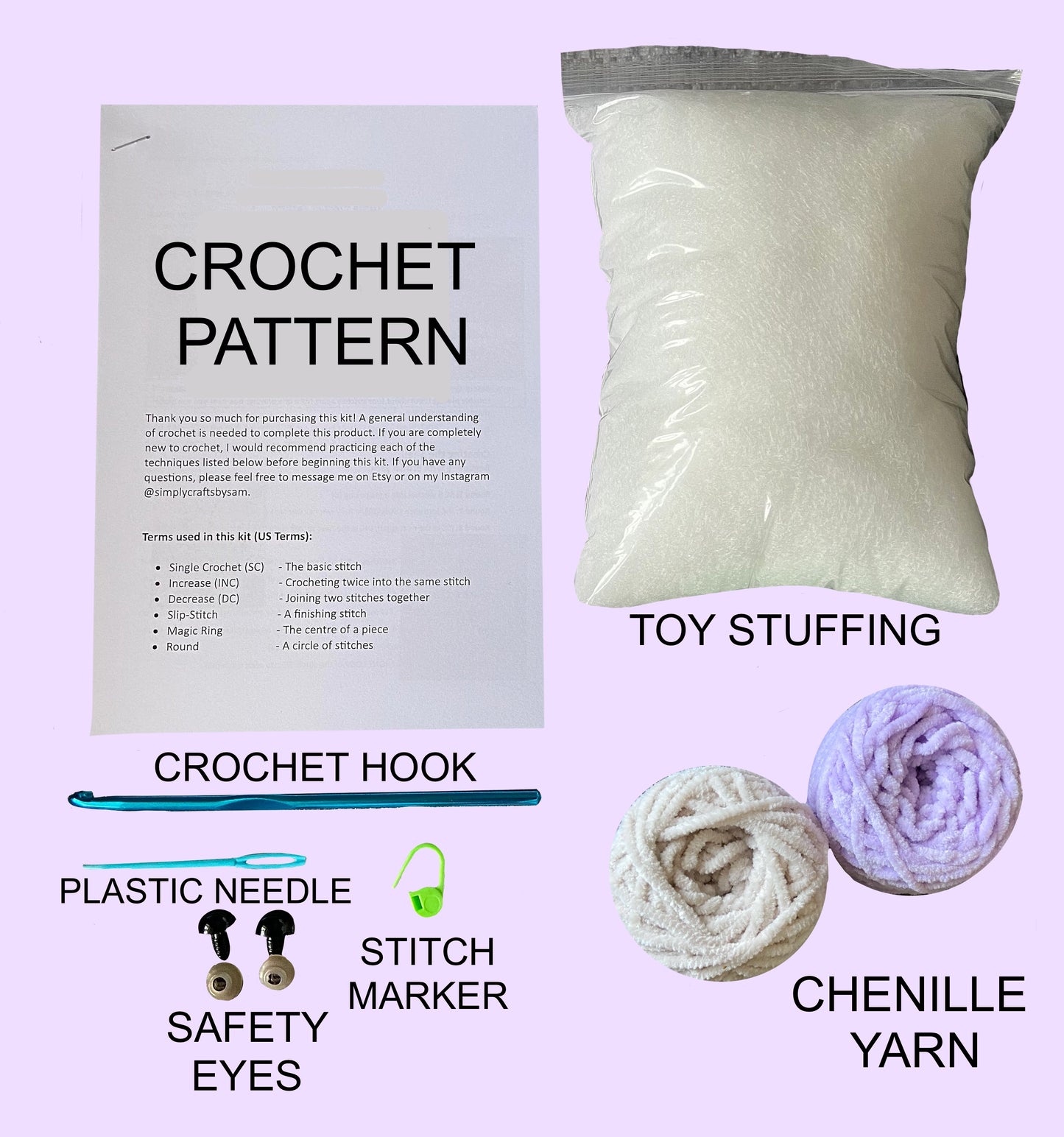Teddy Bear in Overalls Crochet Kit