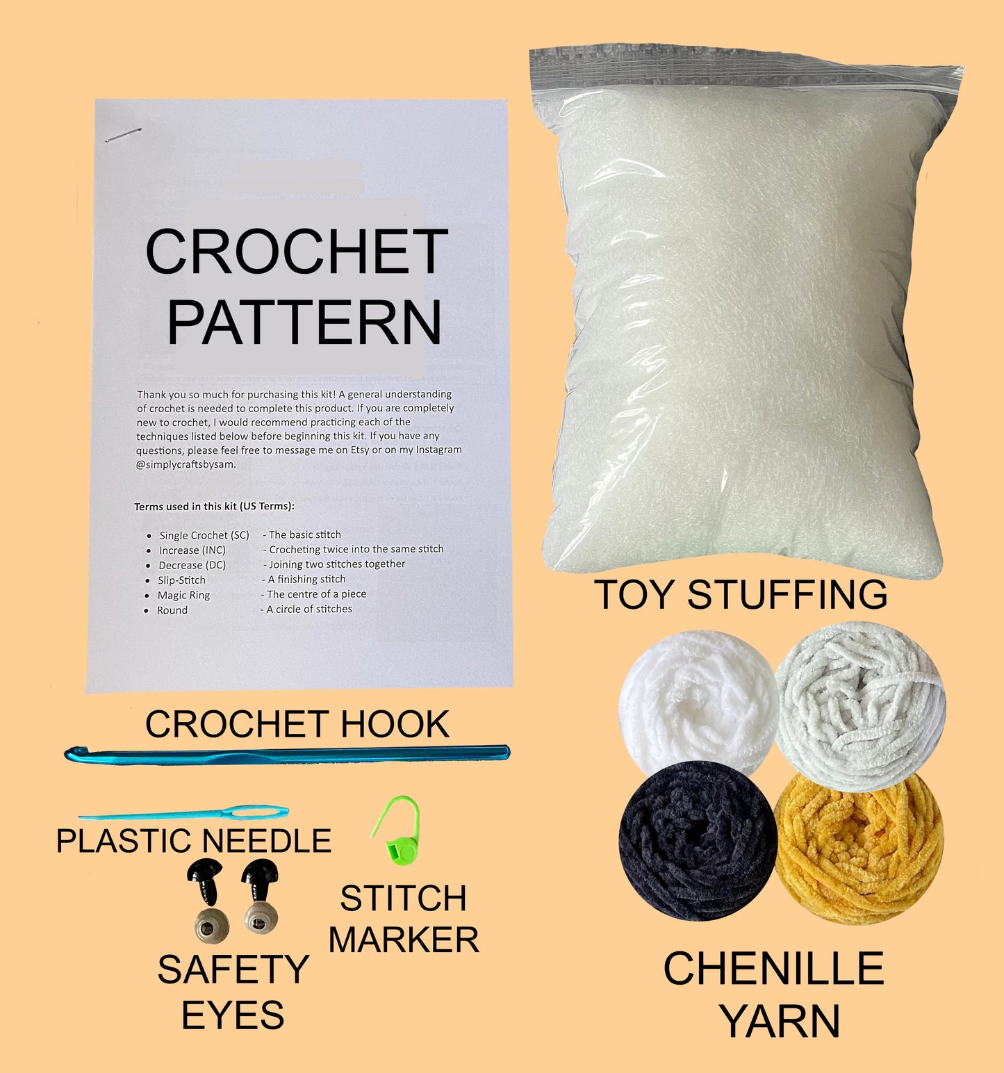 Bundle Pack - Mini and Large Penguin Crochet Kit