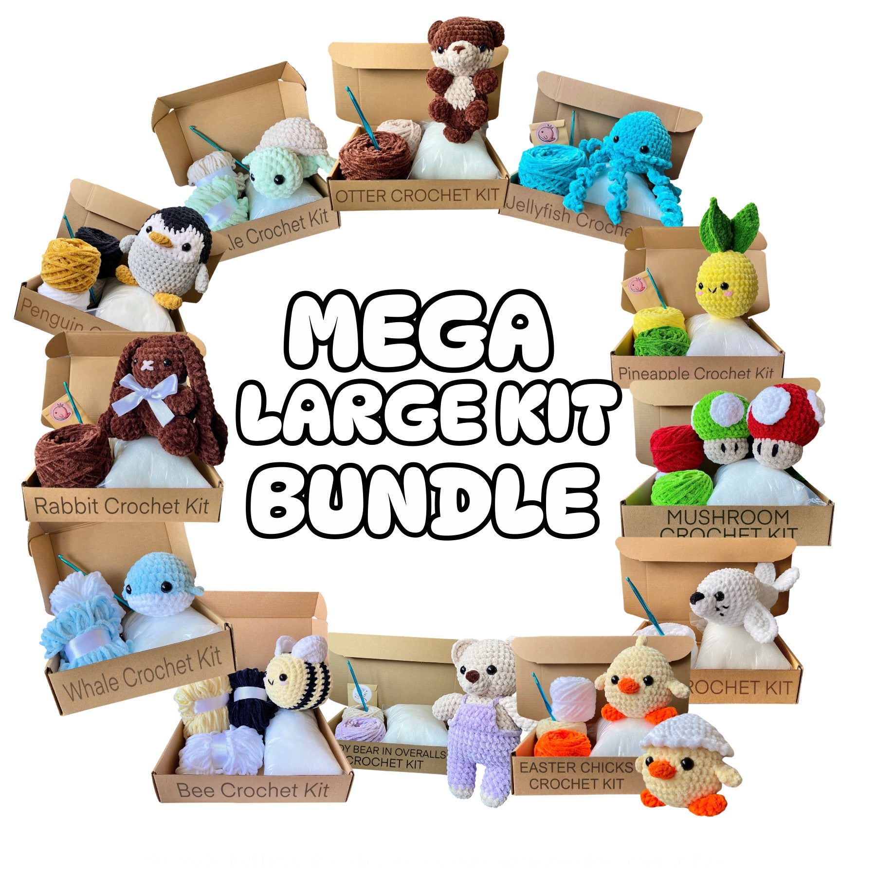 Large Kit MEGA Bundle - 12 Crochet Kits – SimplyCraftsBySam