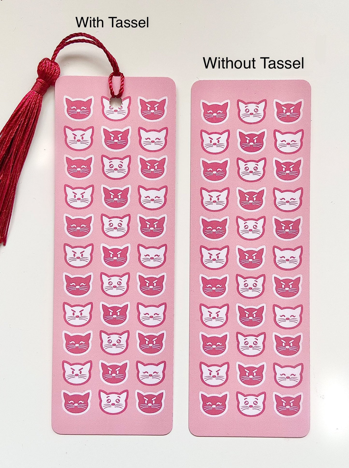 Pink and White Cat Faces Bookmark